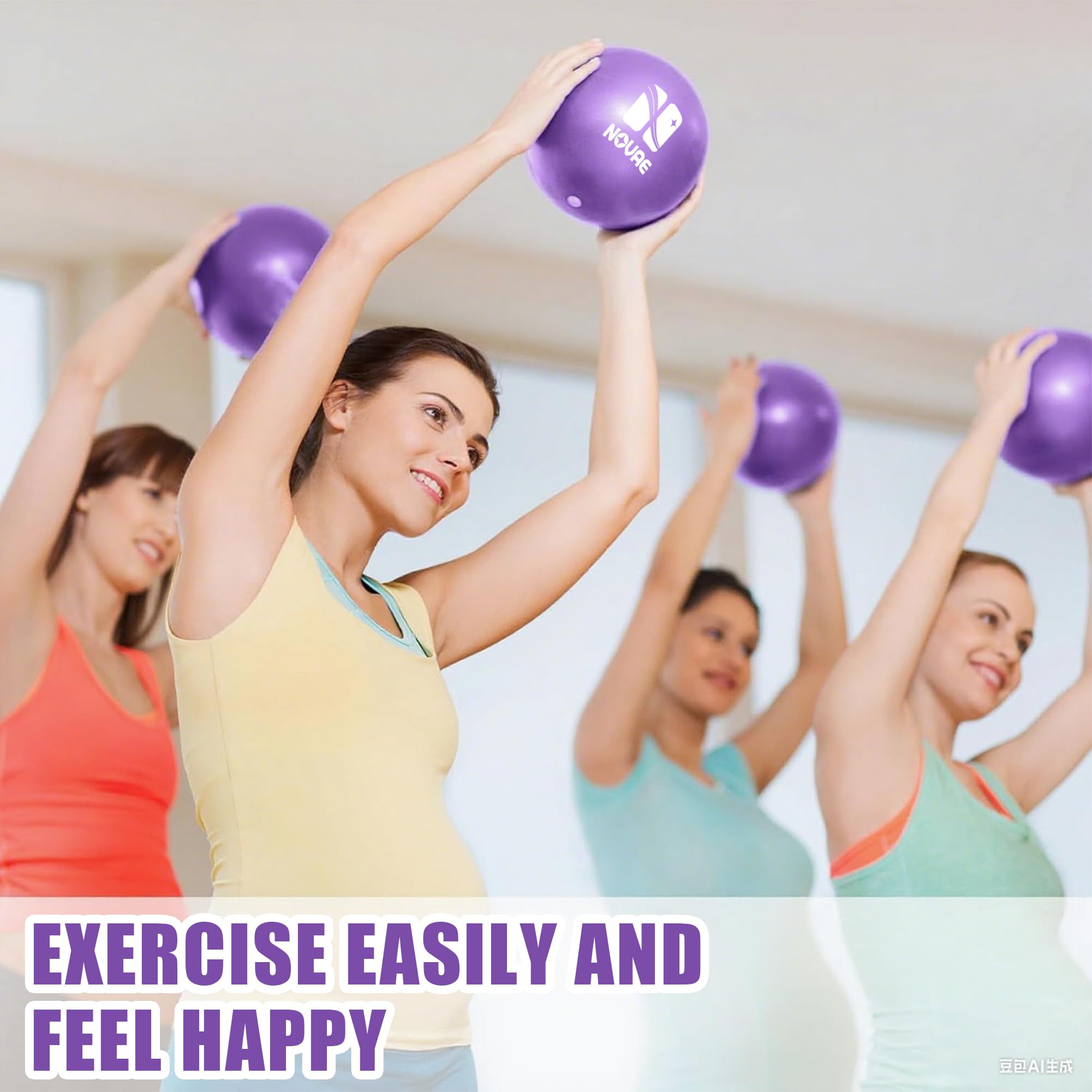 9-Inch Pilates Ball for Core & Balance - Light Blue & Purple SET