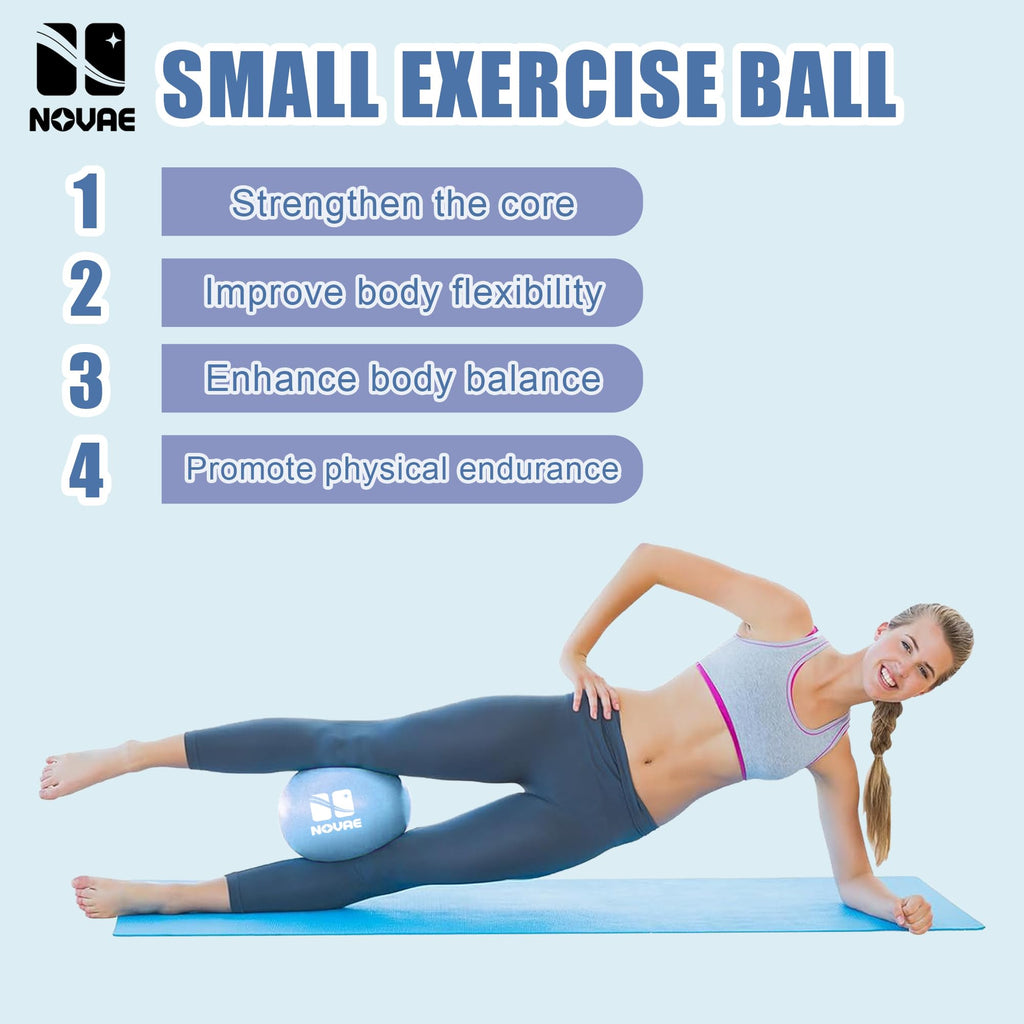 9-Inch Pilates Ball for Core, Balance & Stability - Light Blue