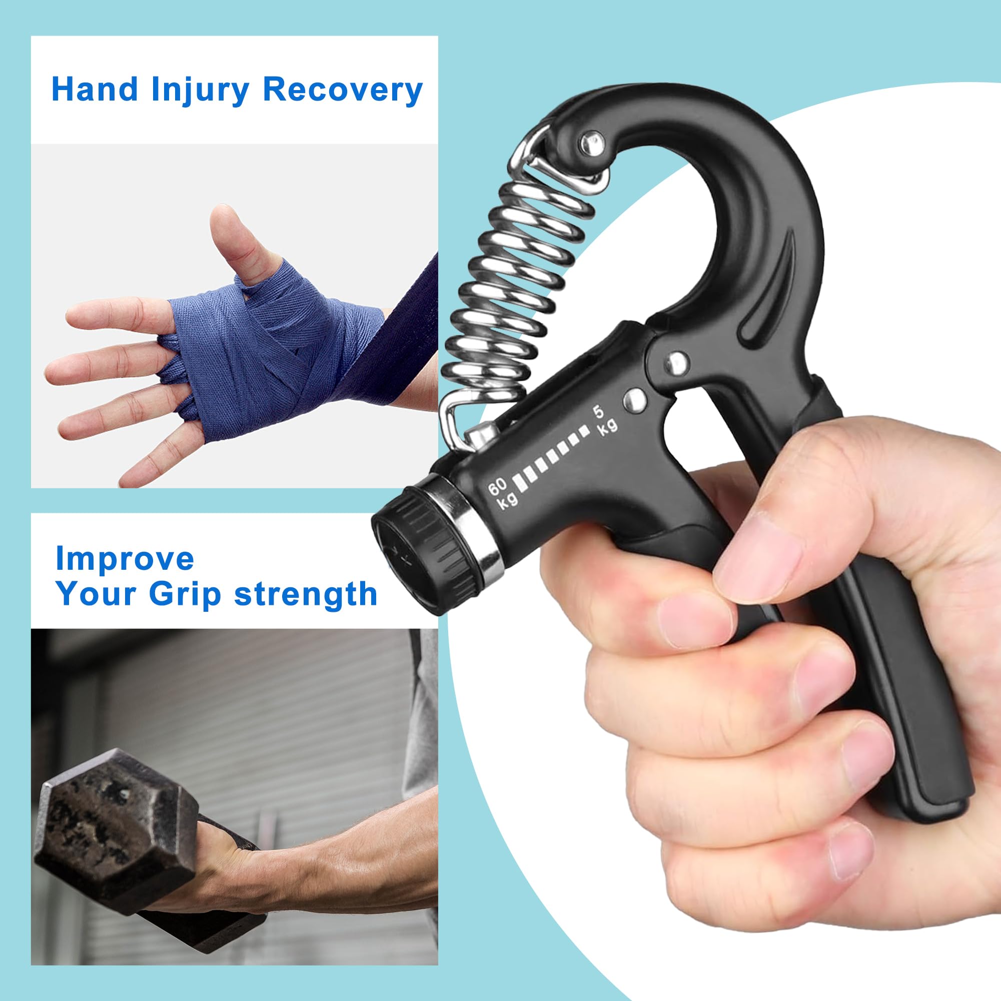 Adjustable Grip Strength Trainer (11–132 lbs) - 1 Piece