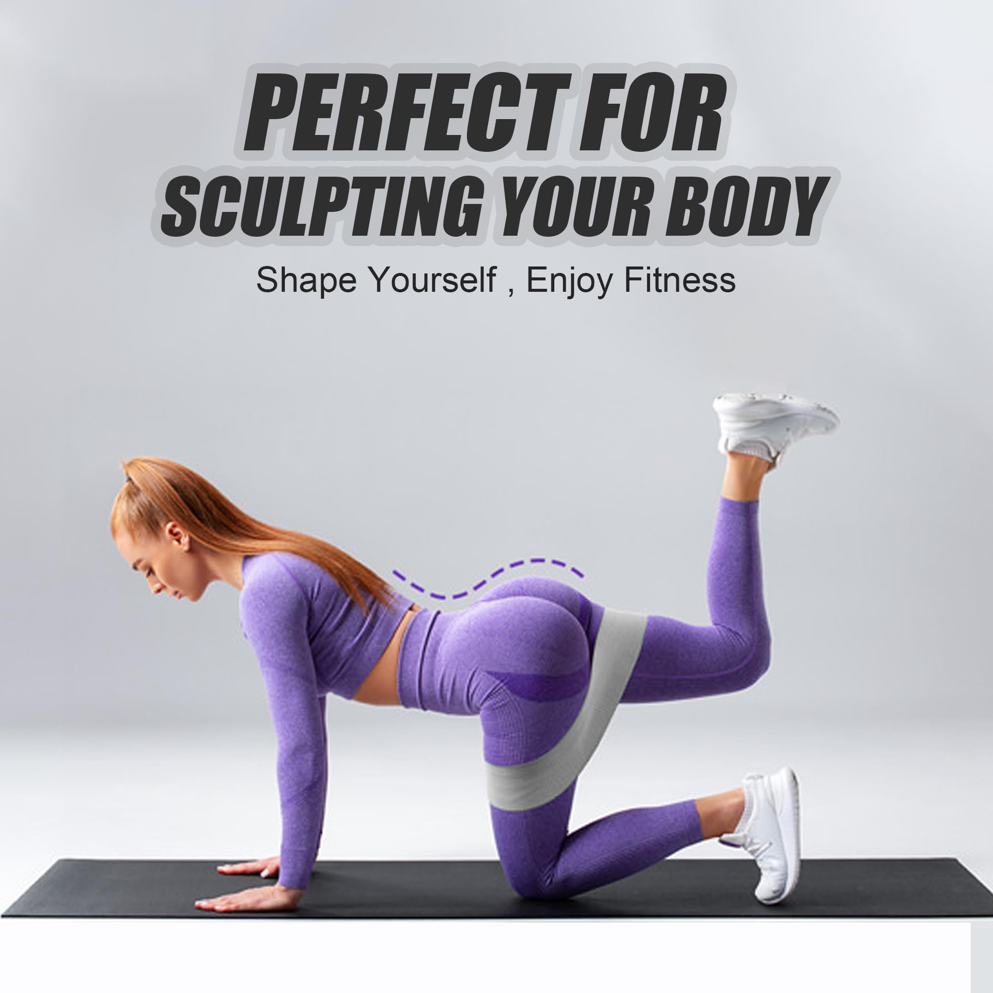 Resistance Bands Set (3 Levels) for Strength & Mobility - Light Gray/Gray/Black