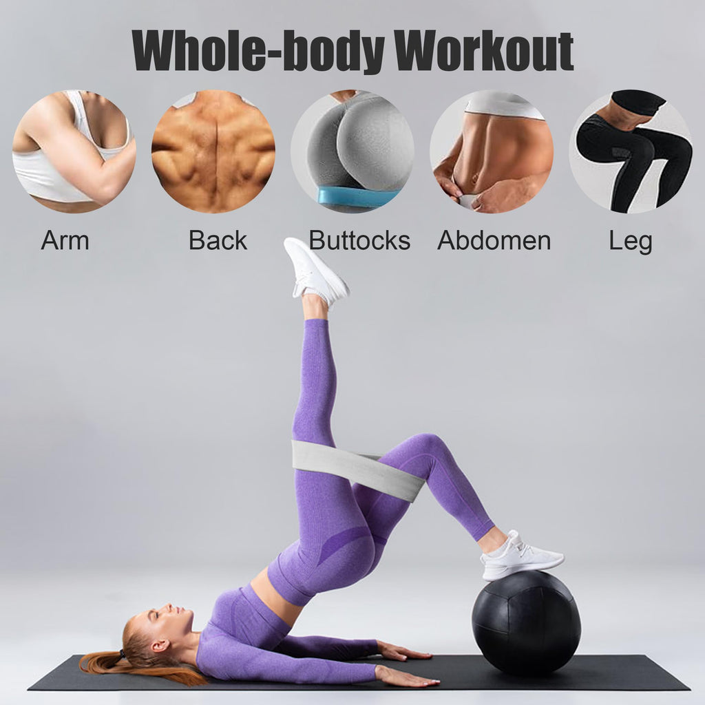 Resistance Bands Set (3 Levels) for Strength & Mobility - Light Gray/Gray/Black