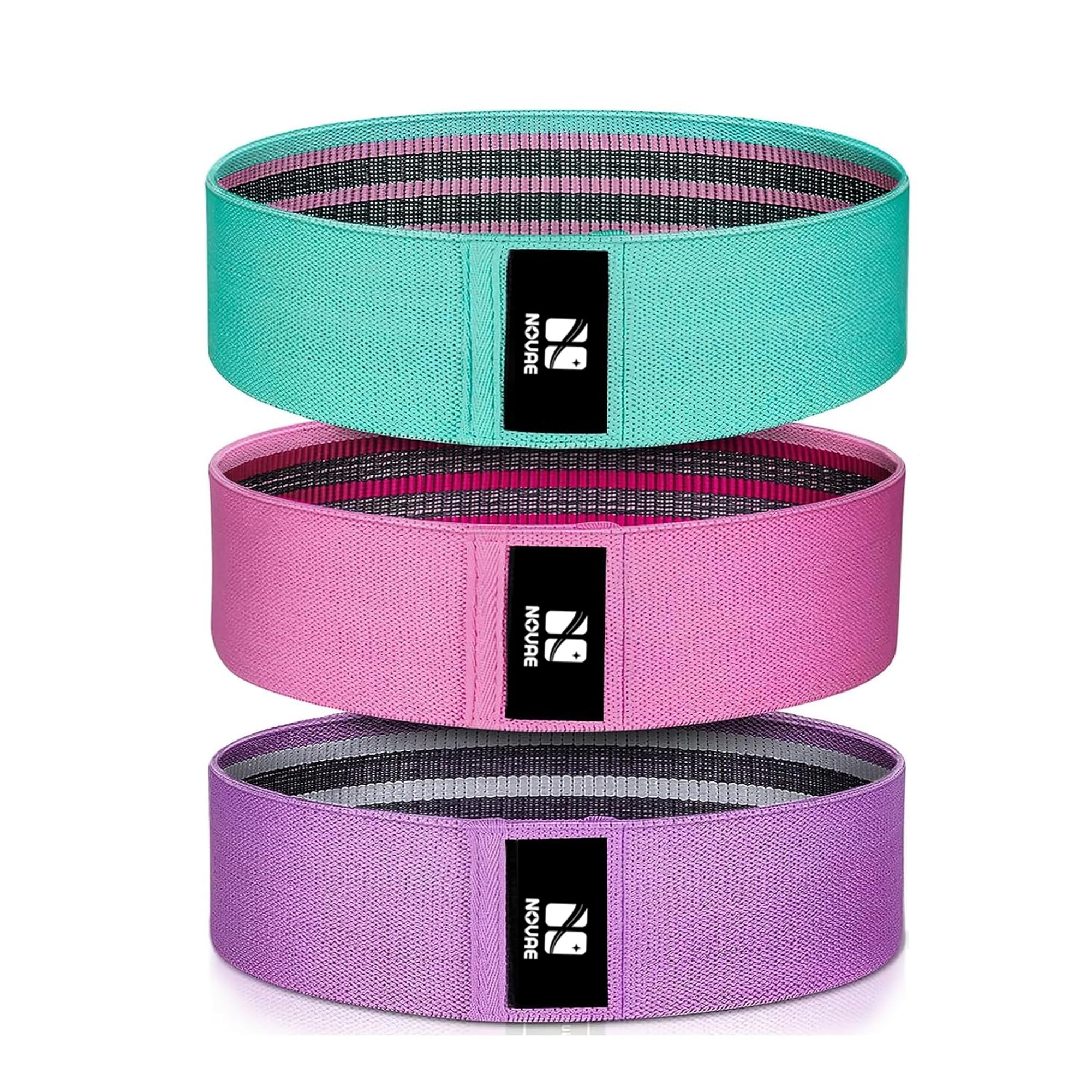 Resistance Bands Set (3 Levels) for Strength & Mobility – Green/Pink/Purple