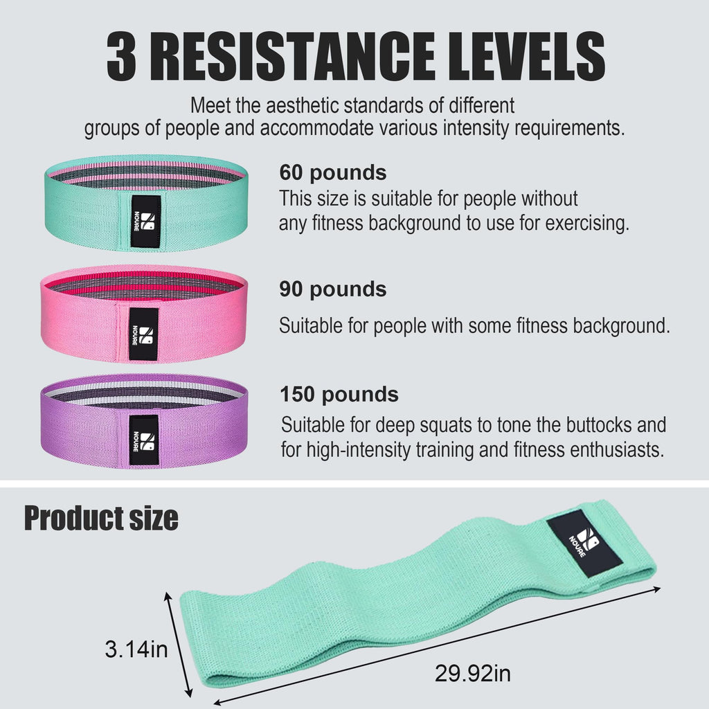 Resistance Bands Set (3 Levels) for Strength & Mobility – Green/Pink/Purple