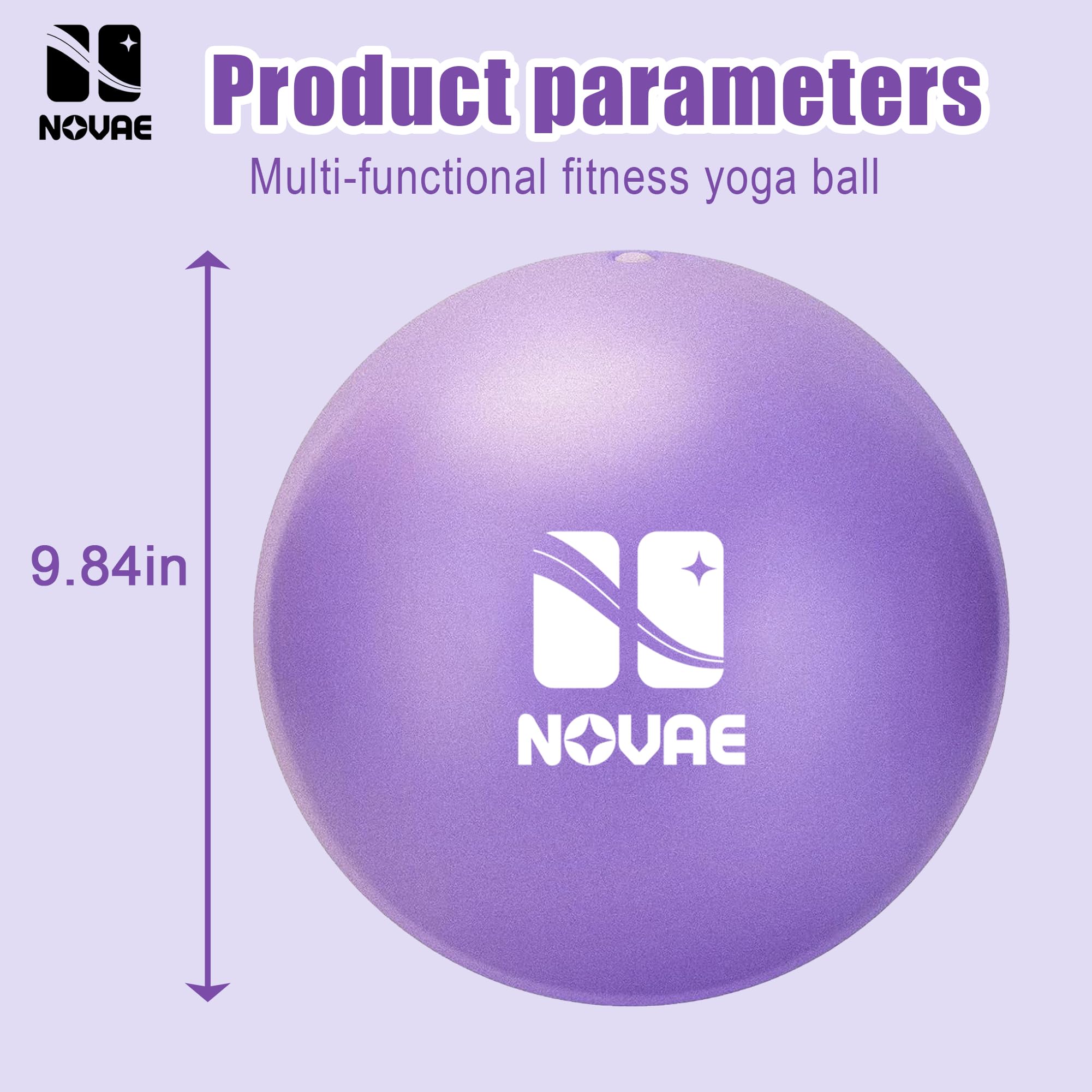 9-Inch Pilates Ball for Core & Balance - Light Blue & Purple SET